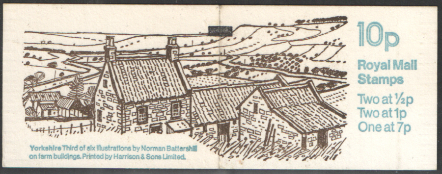 (image for) FA6 / DB6(6) + BMB Perf E1 Yorkshire 10p Folded Booklet. Trimmed at left.